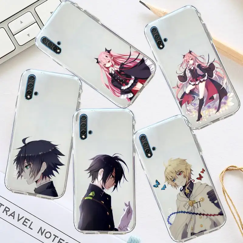 

seraph of the end Phone Case Transparent for Huawei honor P mate 40 20 30 10 50 i 9 x mate pro lite 8a