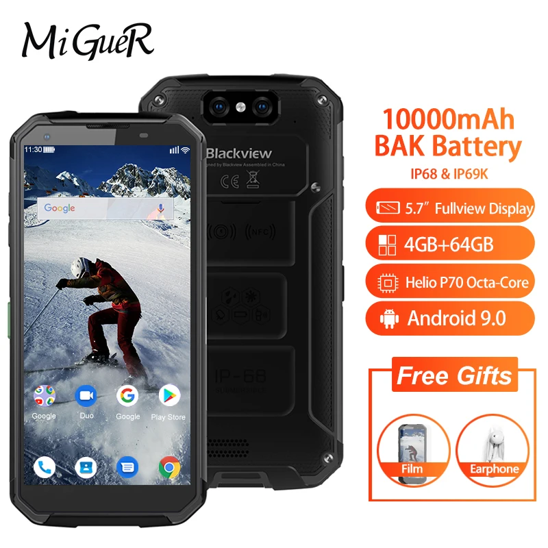 Blackview BV9500 PLUS смартфон с 5 7 дюймовым дисплеем восьмиядерным процессором MT6763T ОЗУ 4