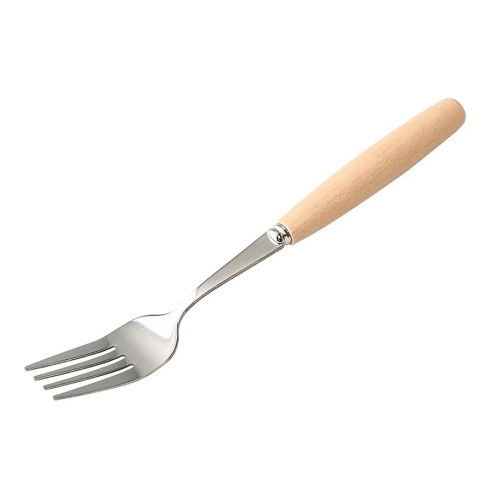 Набор посуды из нержавеющей стали с деревянной ручкой набор столовых приборов