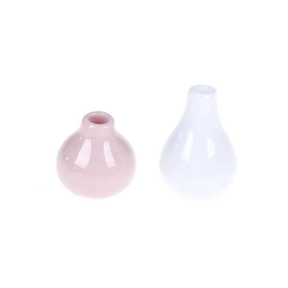 

1:12 Doll House Miniature Porcelain Vase Flower Pot Bottle 2pieces