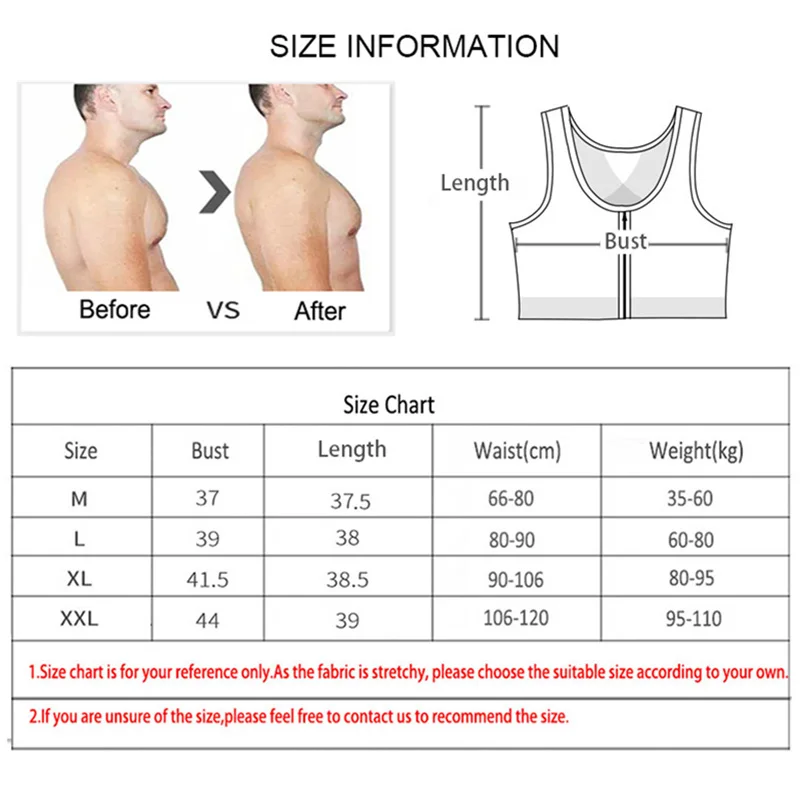 

Men Shapewear Tops Chest Trainer Corset Gynecomastia Body Shaper Vest Sexy Men Posture Corrector Compression Shirt Tank Tops