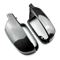 2pcs carbon fiber style rearview mirror shells cover protection cap car styling shell side mirror shell covers for a3 a4 a5 b8 5