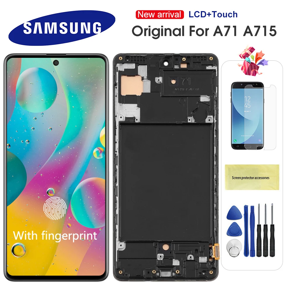 

Original Super AMOLED 6.7'' LCD For Samsung Galaxy A71 A715 LCD A715F A715FD LCD Display Touch Screen Digitizer Assembly