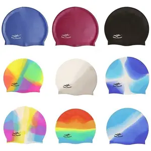 2021 Swimming Cap Silicone Women Men Waterproof Plus Size Colorful Adult Long Hair Sports High Elast