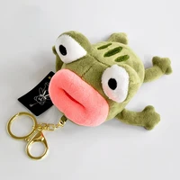 cartoon cute animal frog toad frog with big mouth plush toy key chain pendant claw doll birthday gift keychain accessories