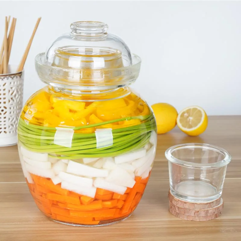 Утолщенная стеклянная банка кимчи домашняя для маринования кухонные аксессуары