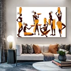 Абстрактный холст с изображением африканских женщин, постер на стену, современная картина для украшения гостиной, без рамки