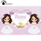 Фон для фотосъемки Allenjoy с розовыми цветами близнецами девочкой Первого Святого Причастия декоративный мультяшный фон Фотофон фотосессия