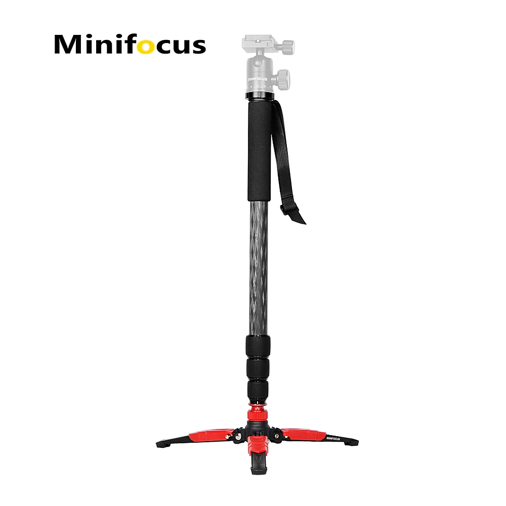 

Minifocus Video Monopod Professional Carbon Fiber Telescopic Monopod with Folding Three Feet Support Base for DSLR Camcorders