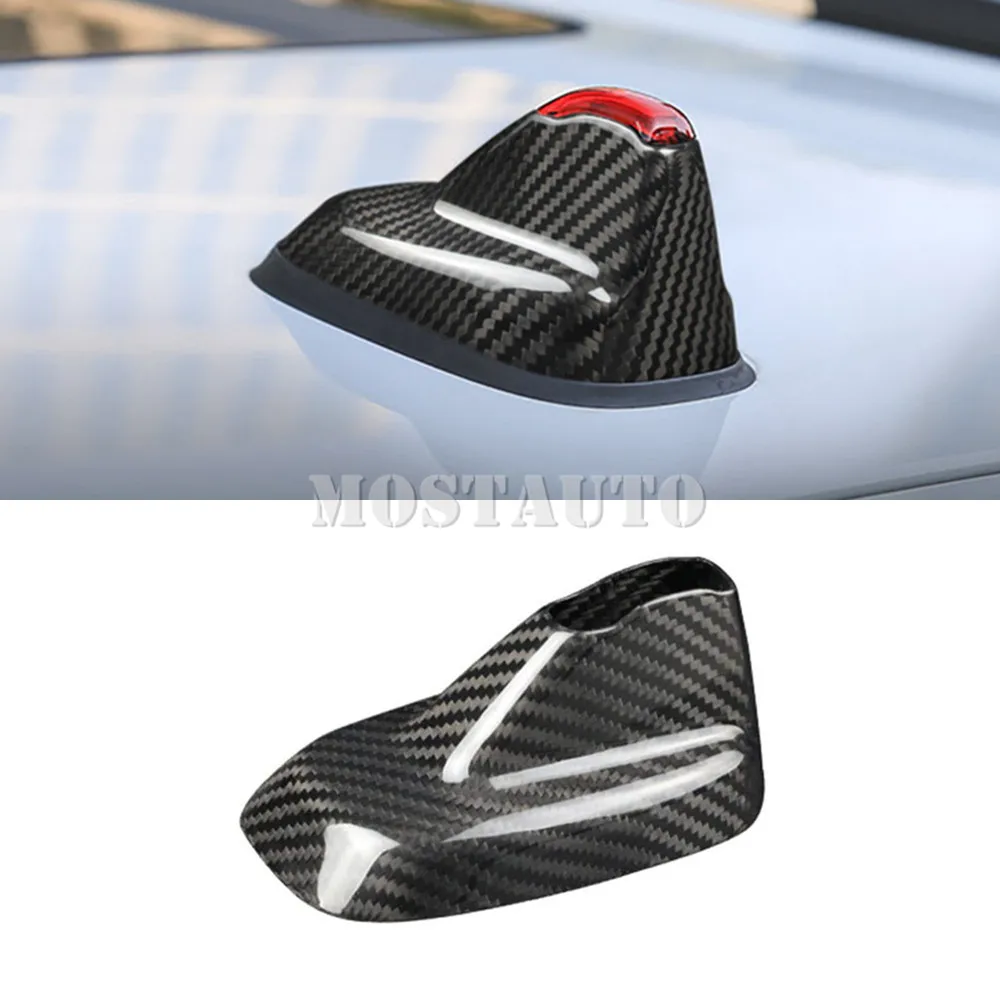 

For Mini Cooper F54 F60 Real Carbon Fiber Exterior Car Roof Shark Fin Antenna Cover Trim 2016-2020 1pcs