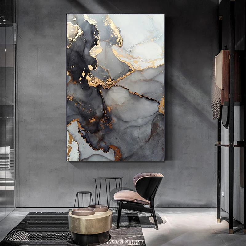 2021 абстрактная черная роскошная картина на холсте акварельная домашний декор