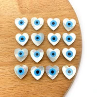 5pcspack love shape natural sea shell evil eye loose beads heart shape 10mm size diy for making necklace earrings bracelets
