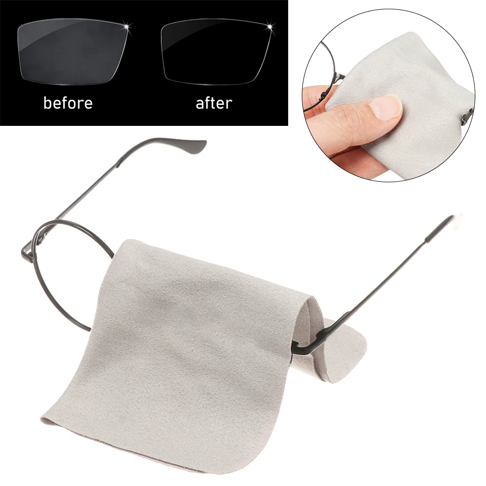 

1PC Anti-Fog Mirror Cloth For Glasses Solid Color Reusable Suede Cleaning Cloth Swimming Bicycle Goggles Universal Lens Cloth