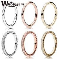 wholegem trendy hollow love heart cz ring for women sparkling zircon female wedding engagement charm jewelry anniversary