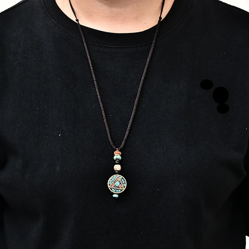 Винтаж буддийский непальский нагрудное ожерелье для мужчин ювелирные изделия в