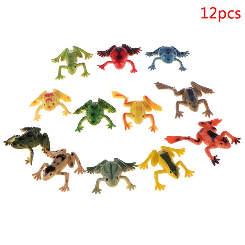 

12Pcs/lot Frogs Model Action & Toy Figures Learning Education Model Toys For Children Gift