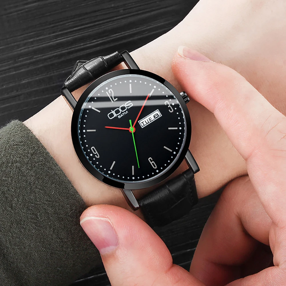 Мужские кварцевые деловые часы мужские спортивные с календарем военные