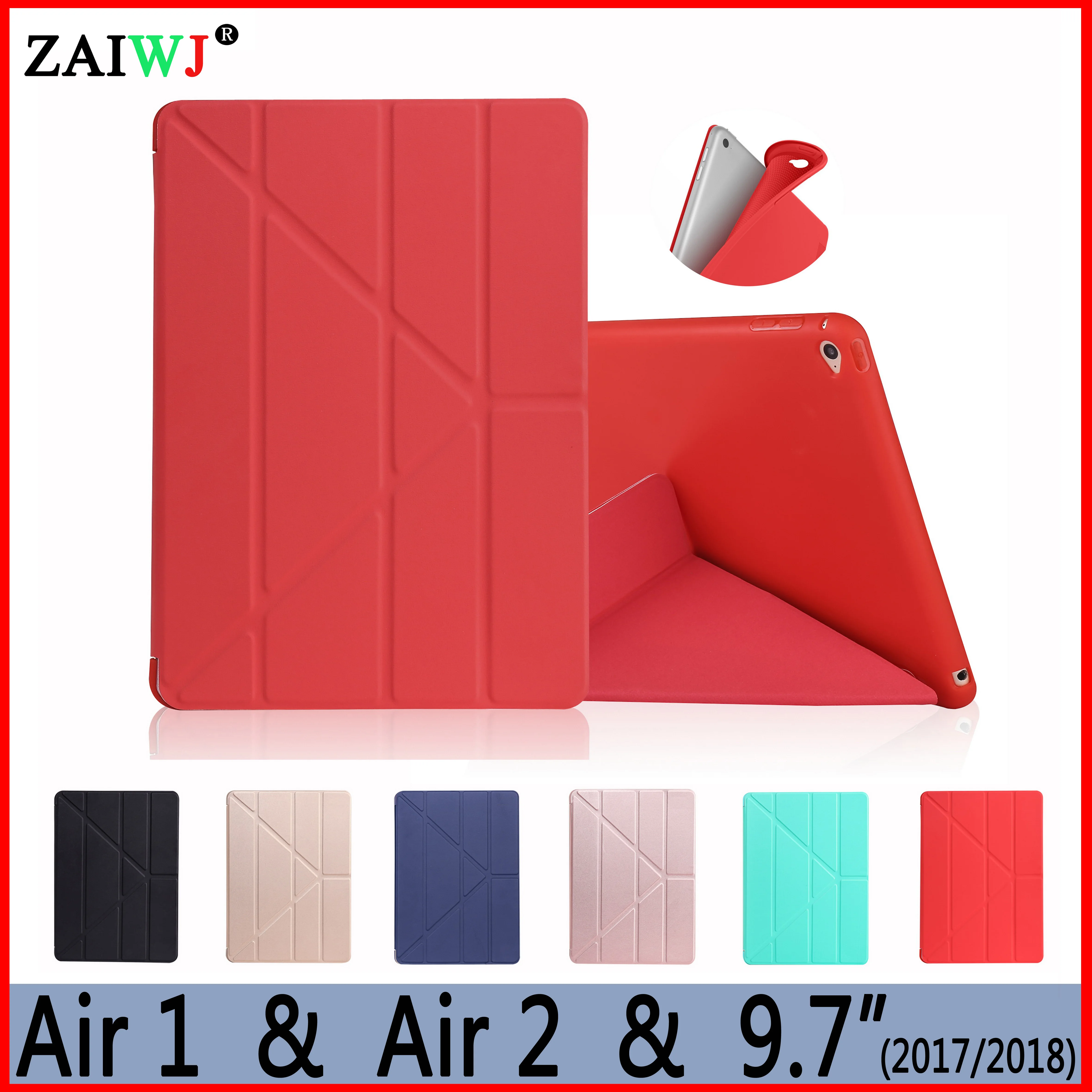 Чехол для iPad 9 7 дюйма 2017 2018 выпуска Air 1 2 мягкий силиконовый чехол ipad 5 и 6 умный с