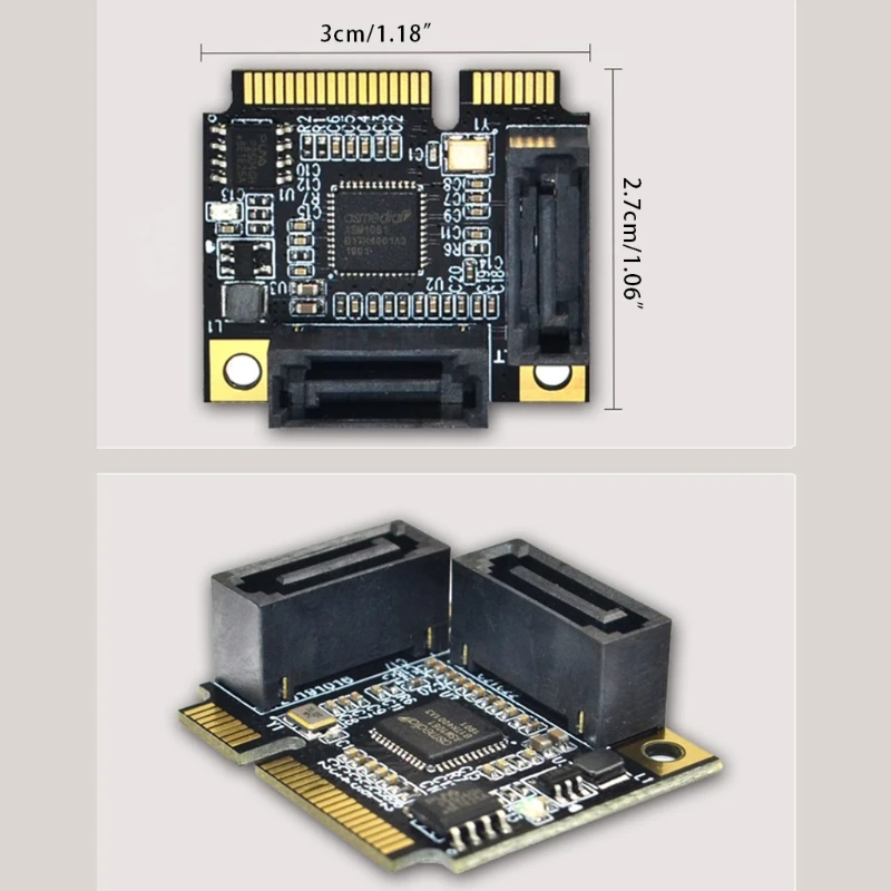 Add In Mini PCI-E PCI Express Cards to 2 Ports SATA 3.0 SD Converter Multiplier Controller Expansion Card D03 21 | Компьютеры и офис