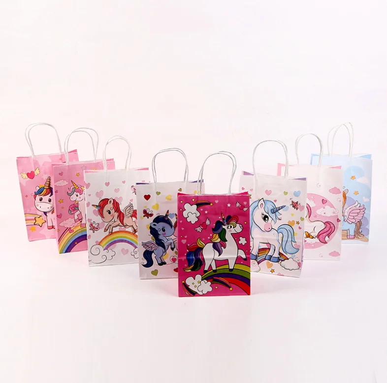 24 шт. Единорог тематические праздничные бумажные сумки конфеты Сумки Дети