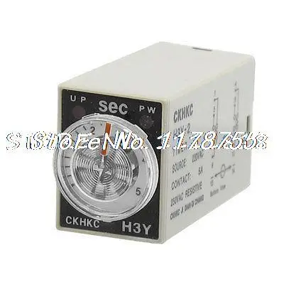 

AC 220V 8P Terminals DPDT 5 Seconds 5S Delay Timer Time Relay H3Y-2