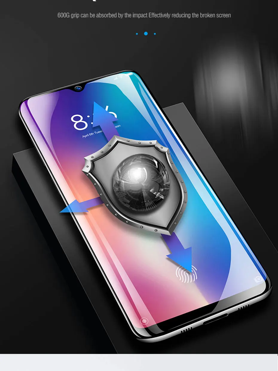 500D Защита экрана для Xiaomi Redmi Note 8 7 6 Pro 8T 7A 8A Гидрогелевая пленка для Redmi 7 7A 8 6 K20 Pro Полное покрытие стеклянная пленка