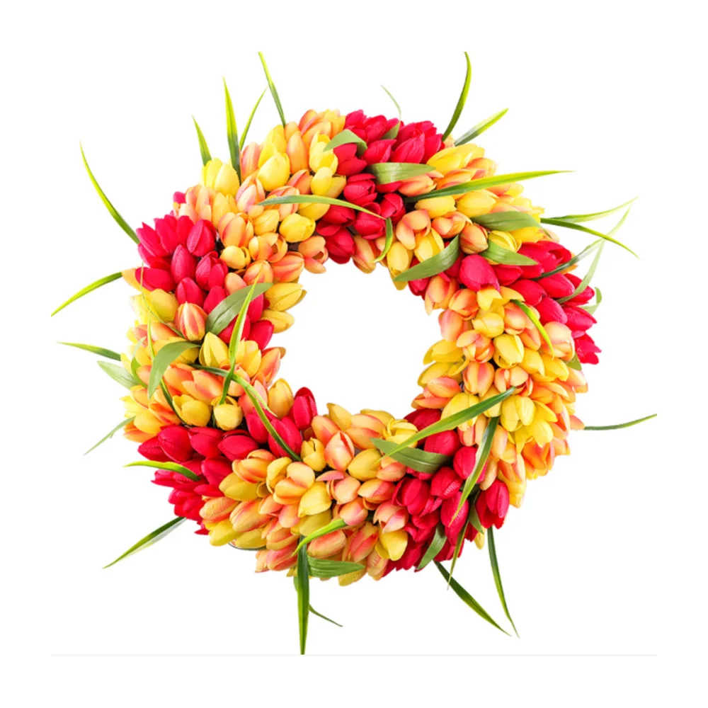 

Dried Flowers Tulip Wreaths Creative Home Door Wall Hanging Ornament Simulation Artificial Holiday Celebration Decoration