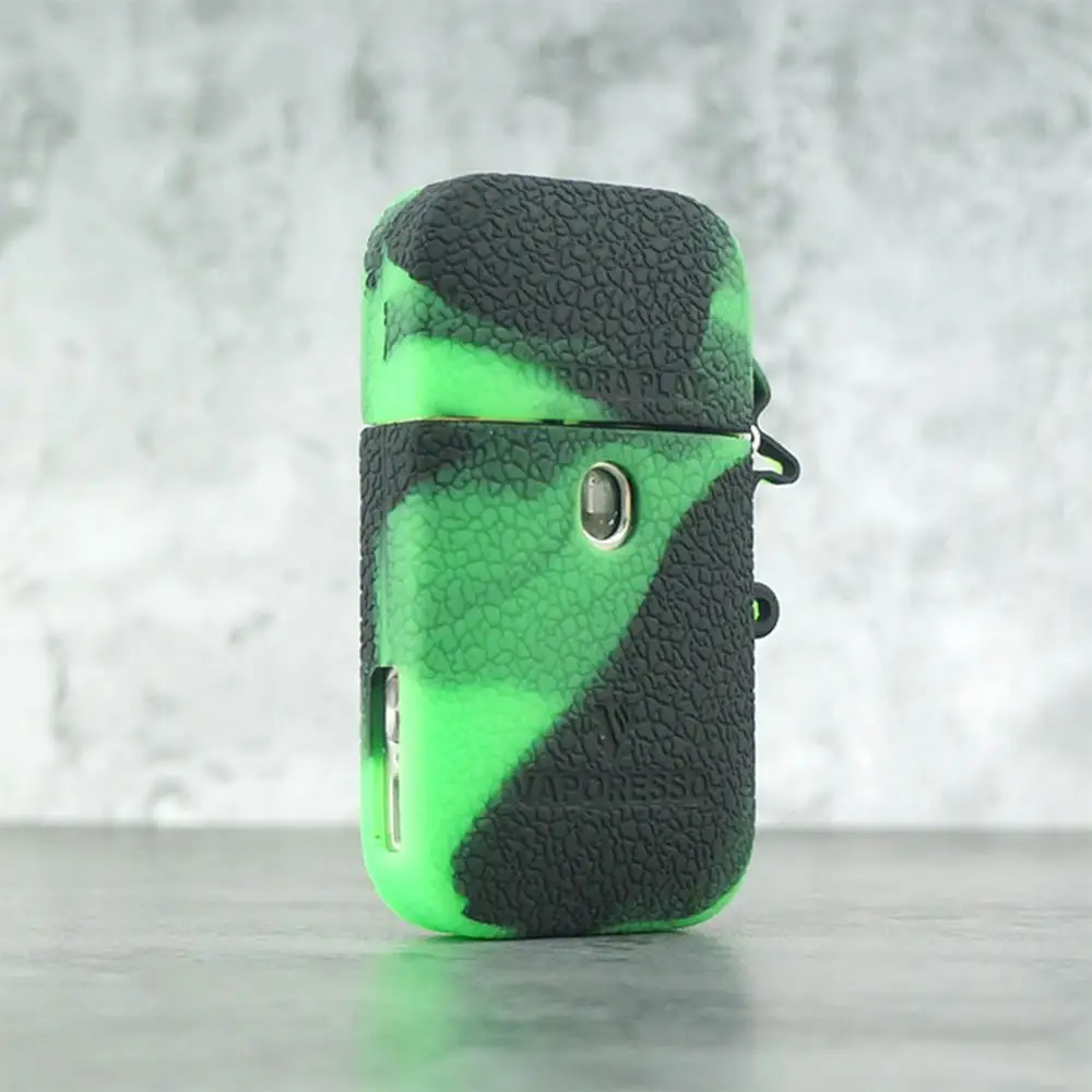 black green Чехол с текстурой для Vaporesso Aurora Play pod, силиконовый чехол-накладка, гелевый Чехол для Vape Play Aurora pod Modshield - Цвет: black green