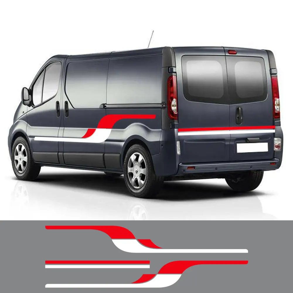 Car Door Stripes Graphics Stickers For Renault Trafic 2 3 MK3 MK2 Camper Day Van MOTORHOME Vinyl Film Decals Tuning Accessories |