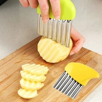 wave onion potato slices wrinkled french fries salad corrugated cutting chopped potato slices knife convenient gadgets cocina