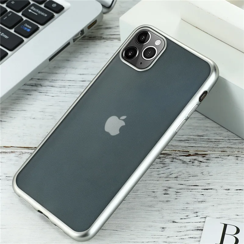 Серебристый TPU Matte Case for iPhone 11 Pro Max Case Set Transparent Silicone Case Shockproof Case for iPhone X XR XS Max 8 7 6 6S Plus - Цвет: Серебристый