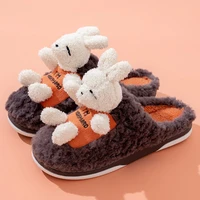 thick soled couple rabbit slippers mens winter cotton slippers indoor warmth plus size womens shoes cute