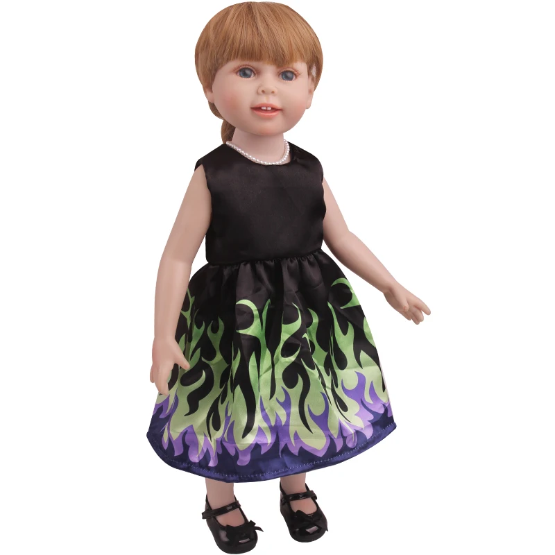 18 дюймовые куклы для девочек Рождество черный платье с принтом костюм