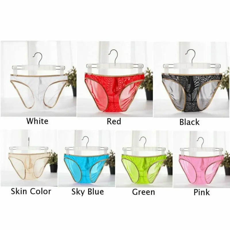 

Sexy Lingerie Men's Ice Silk Panties Briefs Underwear Fashion Seamless Boxer New Hot Sale Solid Underwear Plus size M-2XL