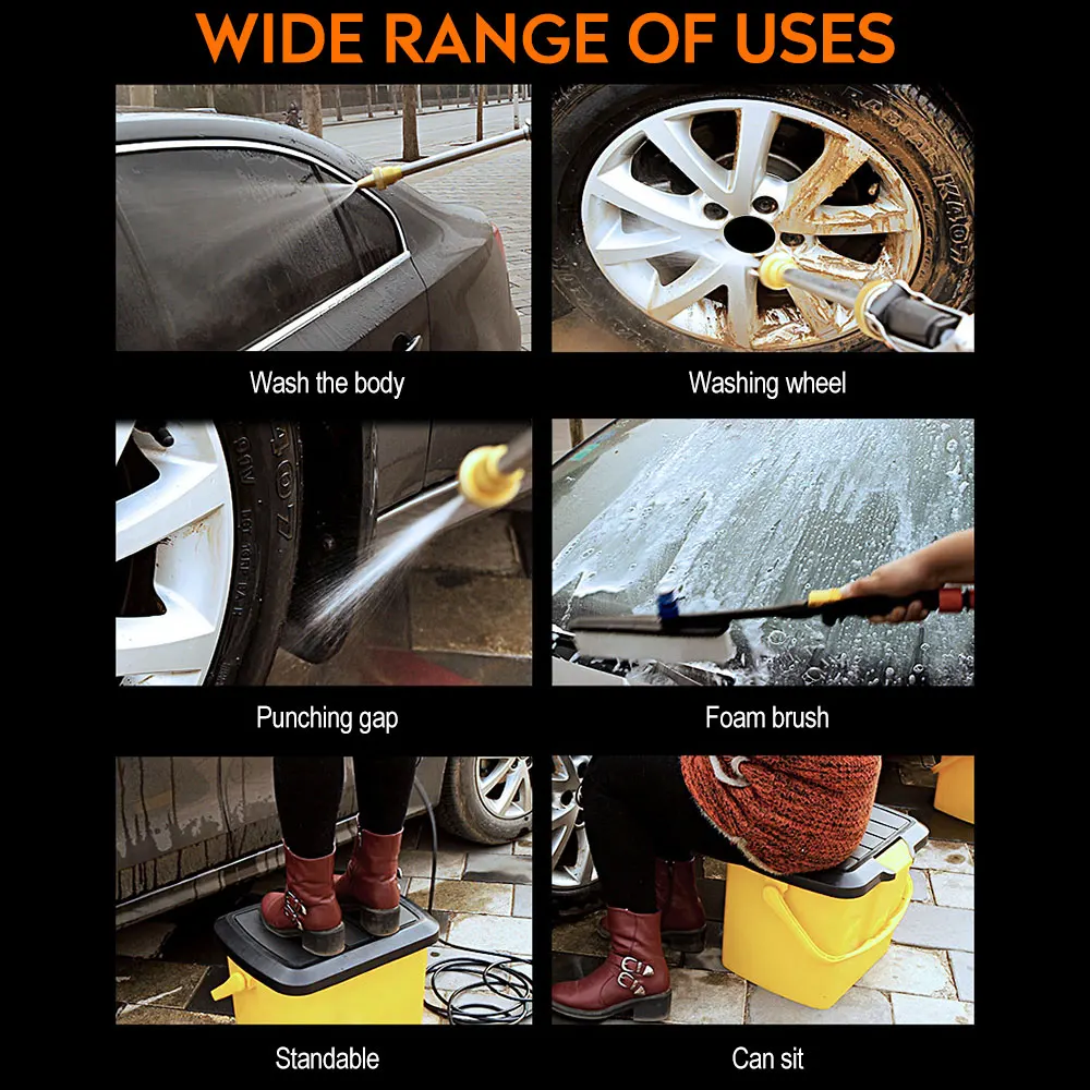 Купить Пистолет для автомойки высокого давления, портативное устройство для мойки автомобиля с водяным насосом 25 л, с функцией мойки, уход за автом...