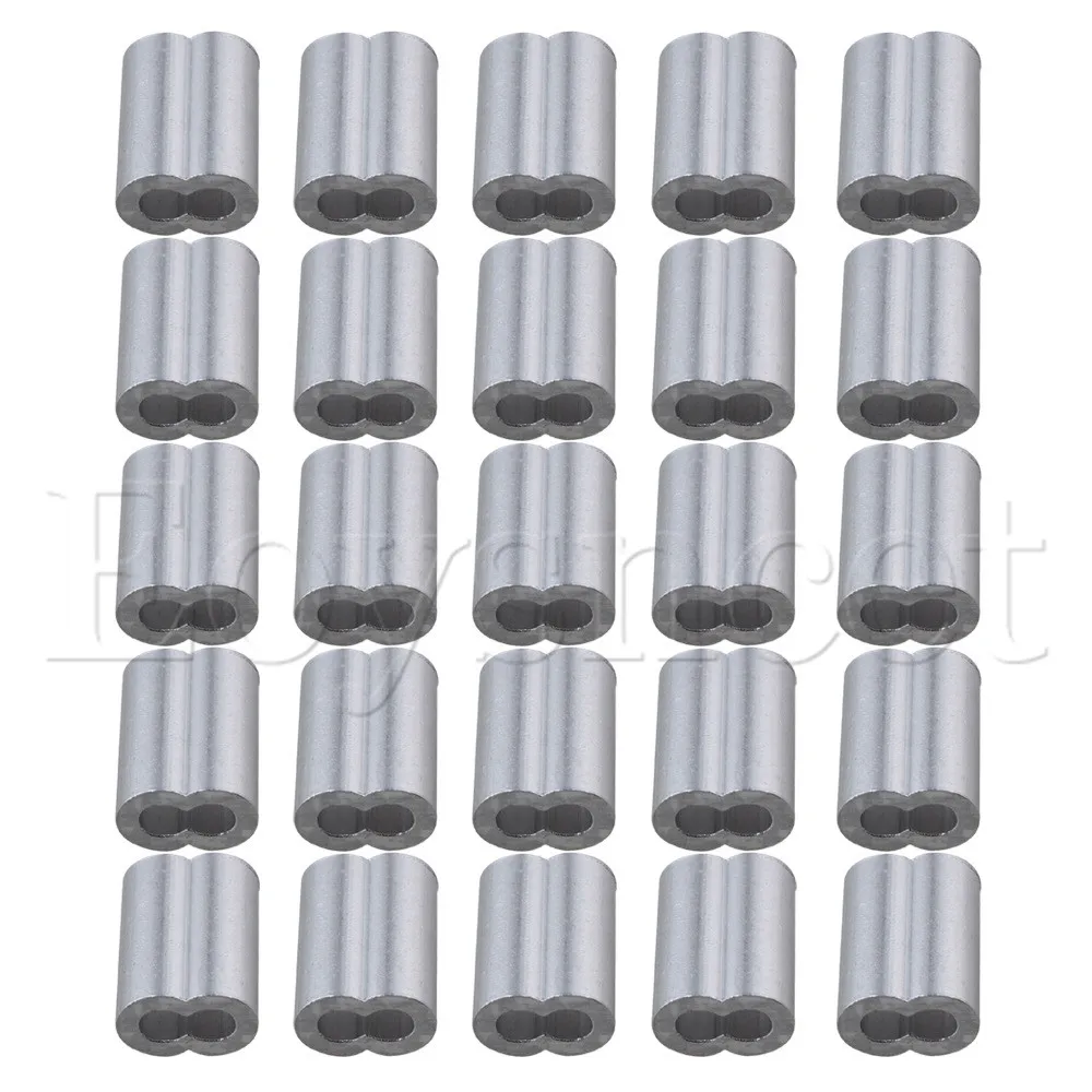 Двойные отверстия M3 алюминиевые зажимы для рукавов серебристый набор из 25|aluminum