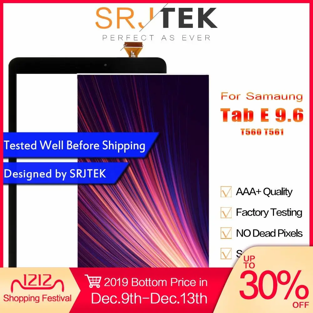 Srjtek T560 ЖК-сенсорная панель для samsung Galaxy Tab E SM-T560 T560 T561 ЖК-дисплей с сенсорным экраном Панель дигитайзер сборка