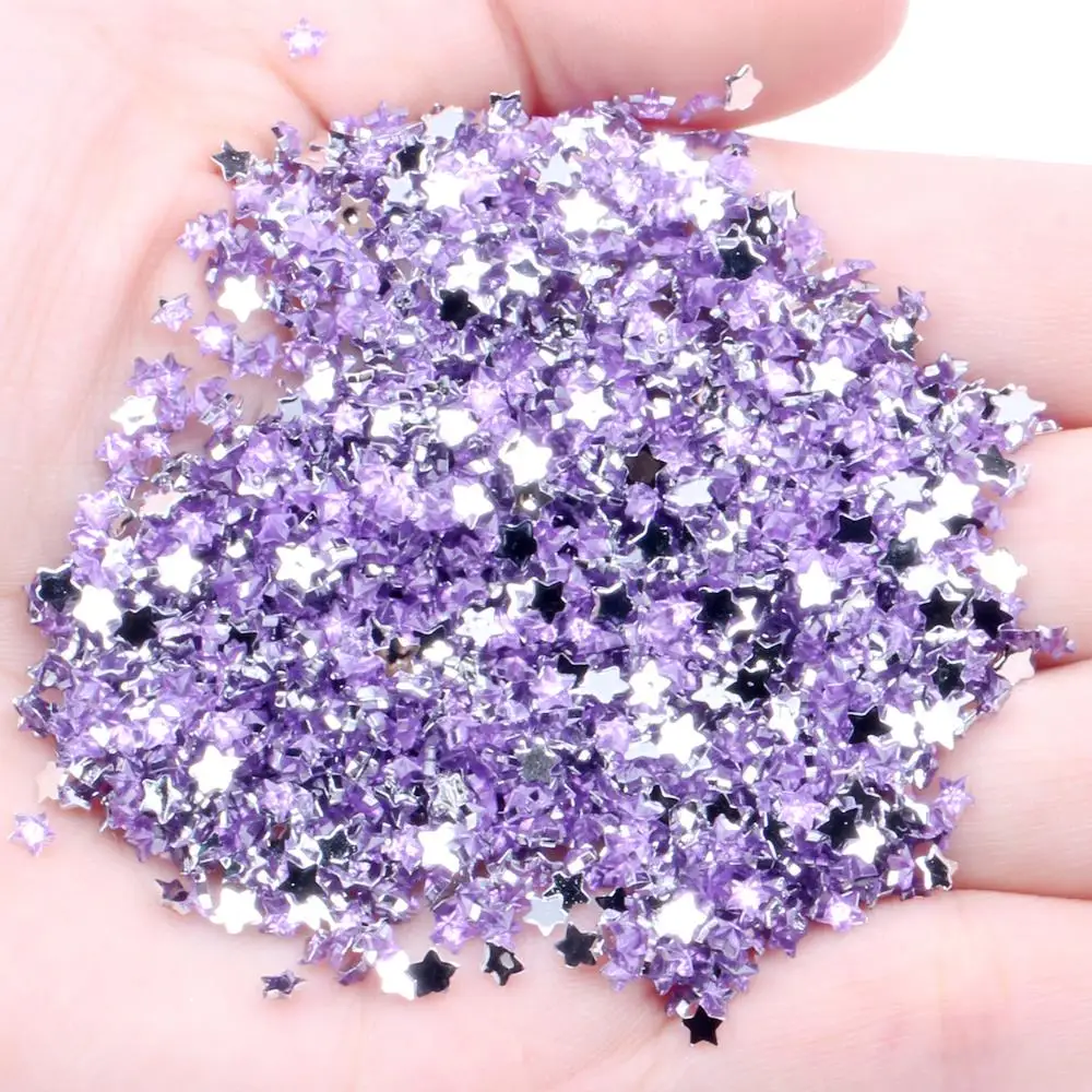 07 light purple 3x3 мм пентаграмма 10000/1200 шт Акриловые стразы с плоской задней частью для дизайна ногтей DIY рукоделие Изготовление ювелирных изделий для ноутбука Свадебные платья украшения - Цвет: 07 light purple