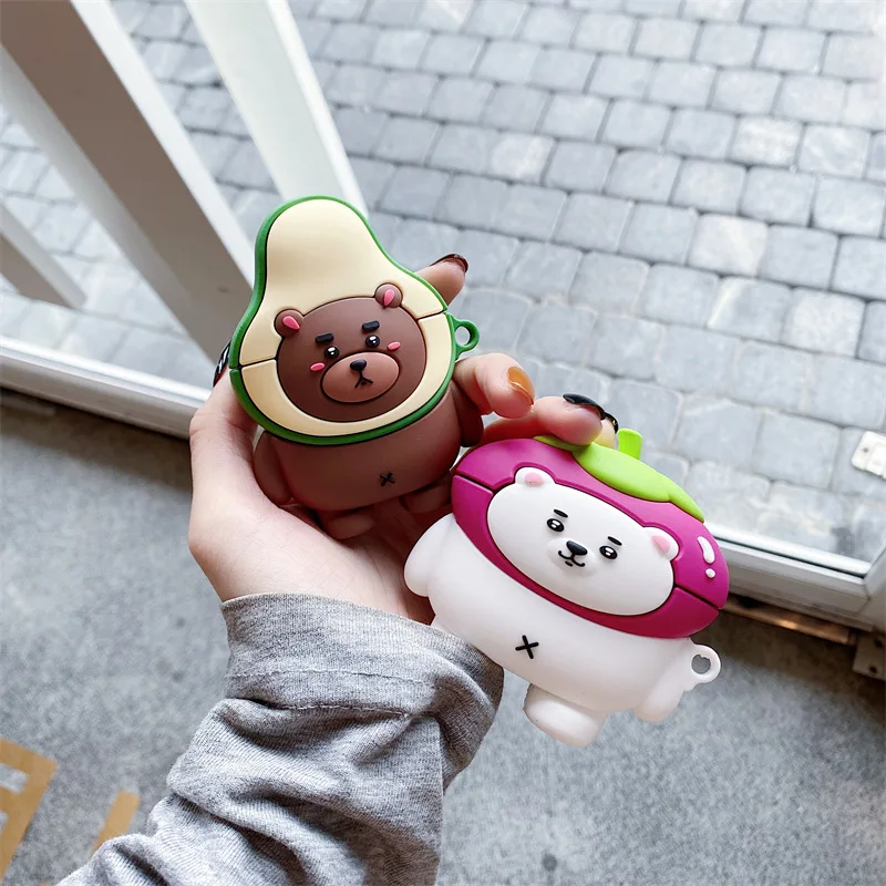

Avocado Mangosteen Bear Apple AirPods 1 2 Pro Case Cover iPhone Earbuds Accessories Airpod Case Air Pods Case Case Para Airpods