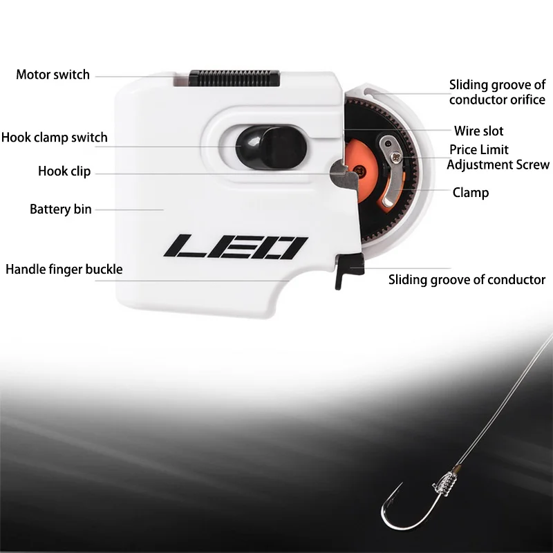 LEO Electric Hooking Device Line Automatic Multi-Function Hook Device Needle Knotter Fishing Accessories Fishing Line Winder