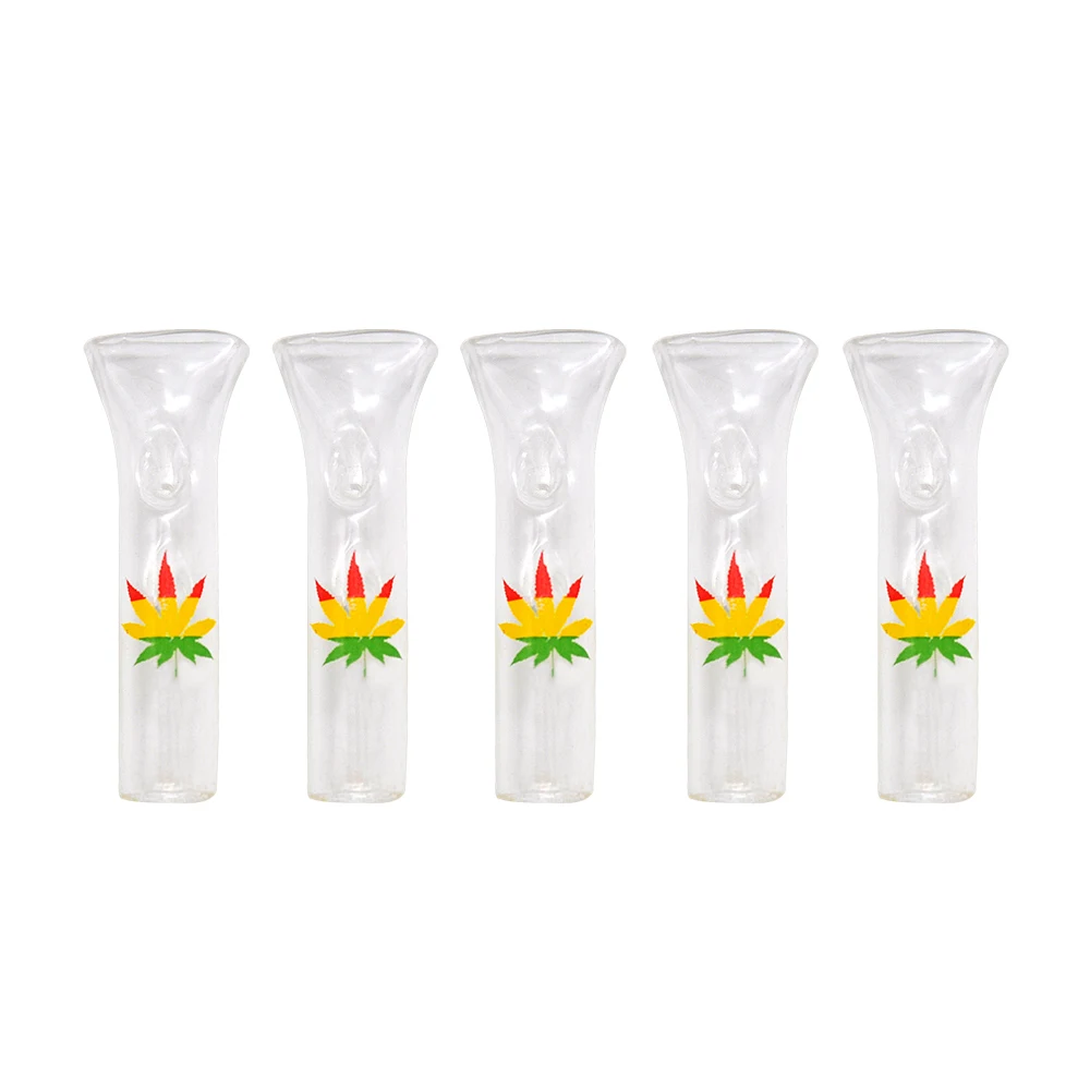 5 шт. курительный стеклянный многоразовый фильтр советы плоский/круглый рот