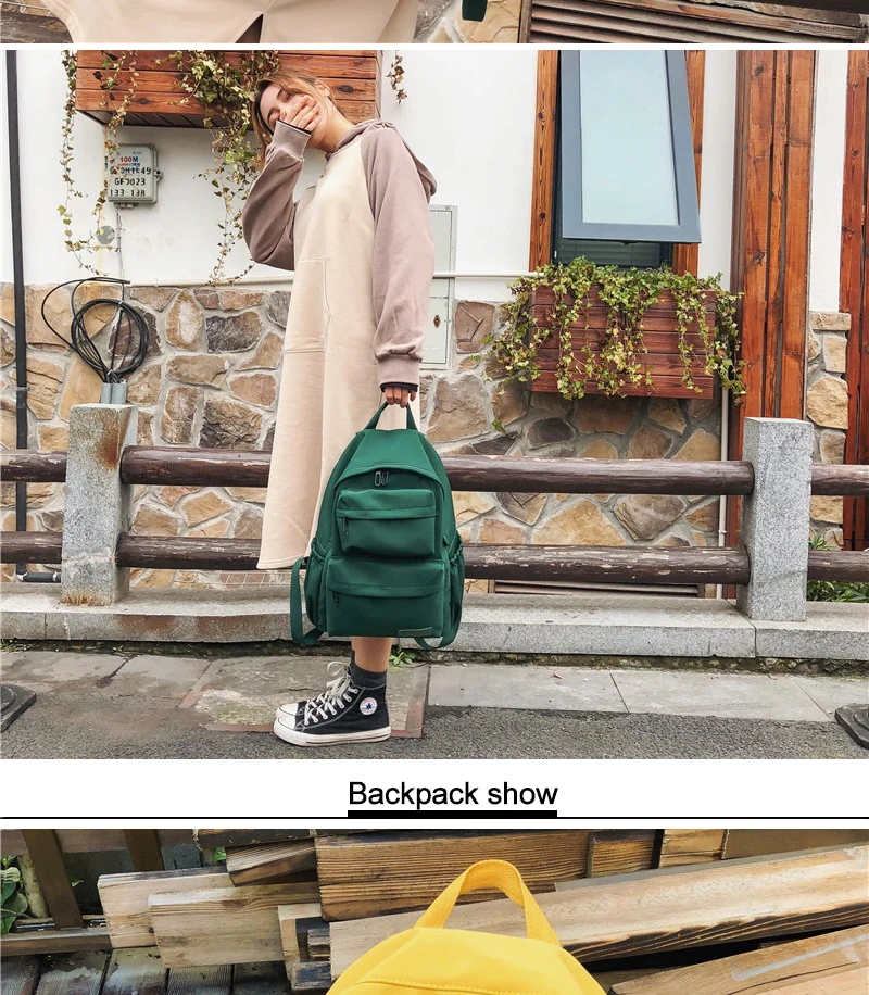 New Teenager Girls Waterproof Nylon Backpacks SchoolBag for Women Multi Pockets Travel Backpack Female School Bag Mochilas