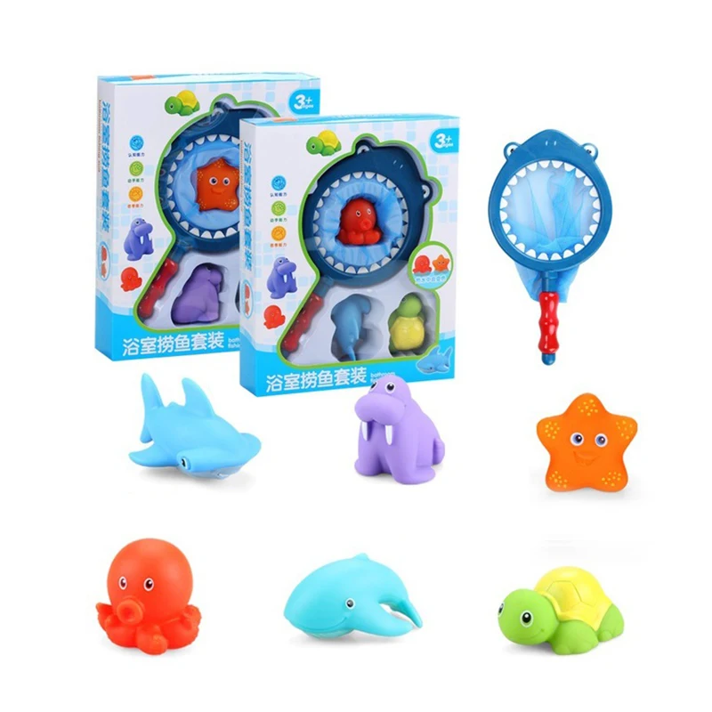 

Baby Bath To Play With Water Animal Toys Children Beach To Play With Water Combination Toy Fishing Fish Pinched Called Spray Toy