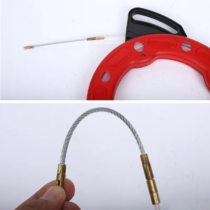 

L38C 82/98 FT Fiberglass Fish Tape Reel Puller Flexible Nylon Conduit Conduit Ducting Rodder Pulling Wire Cable 3.0/4.0mm