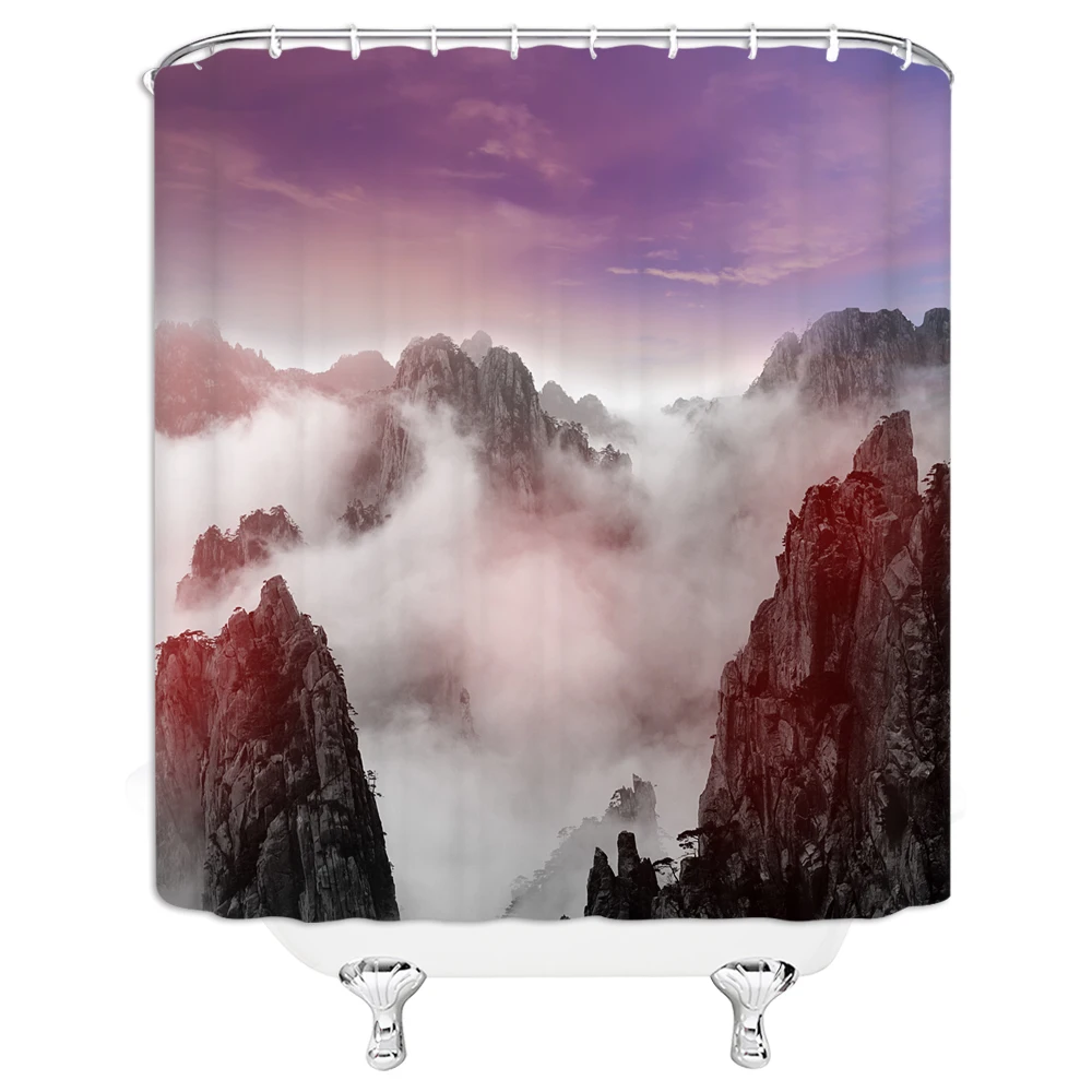 

Nature Forest Trees Printed Shower Curtain 3d Bath Curtains Waterproof Polyester Fabric Washable Bathroom Screen With Hooks