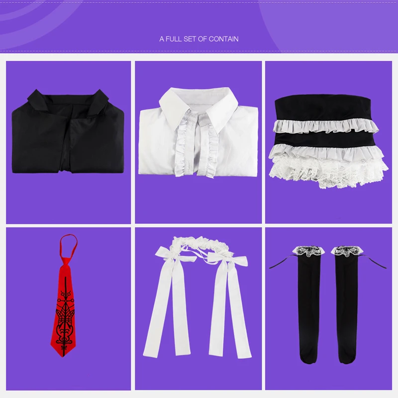 

Deluxe Celestia Ludenberg Cosplay Set Yasuhiro Taeko Costume Danganronpa Character Uinform Carnival Halloween Costume for Women