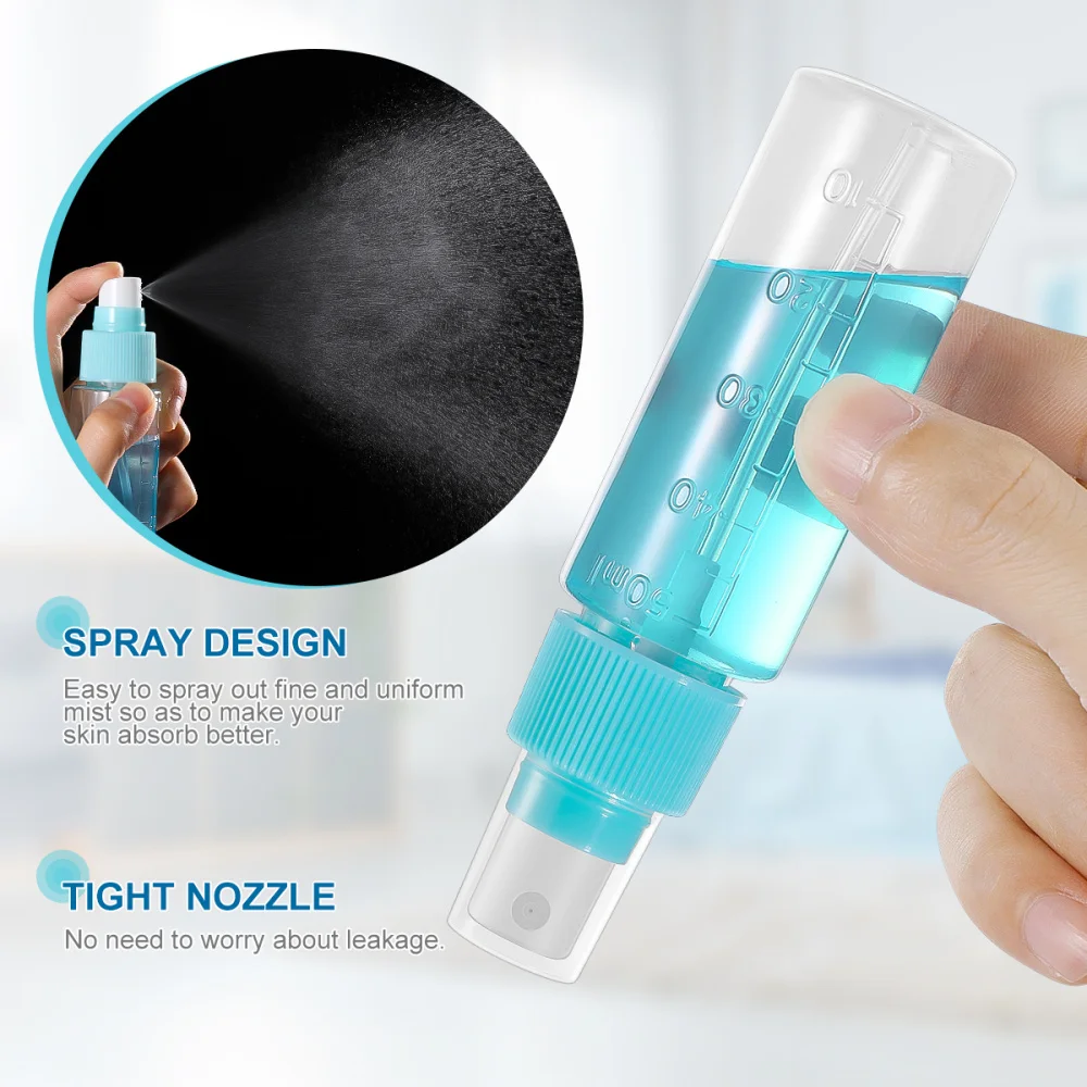 

ETEREAUTY Spray Bottle Set Portable Leak-proof Toiletries Liquid Containers Empty Transparent 2 Pump Bottles and 2 Spray Bottles