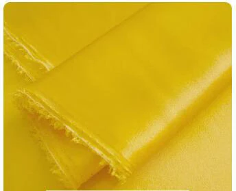 yellow Хорошая драпировка Тяжелый шелк атласная ткань для платья 114 см ширина 30 Momme Блестящий Мягкий Гладкий - Цвет: yellow