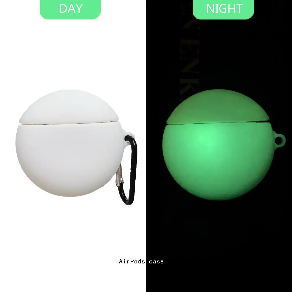 Защитный силиконовый чехол для наушников противоударный светящийся в темноте