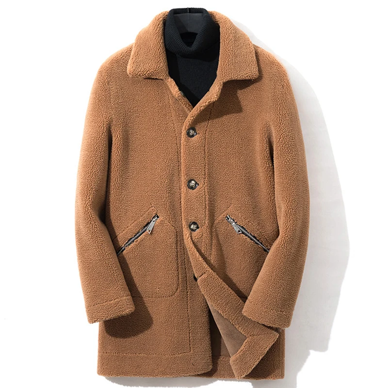 2020 Европейский Стиль Для мужчин s искусственный мех Ветровка зимние размера плюс